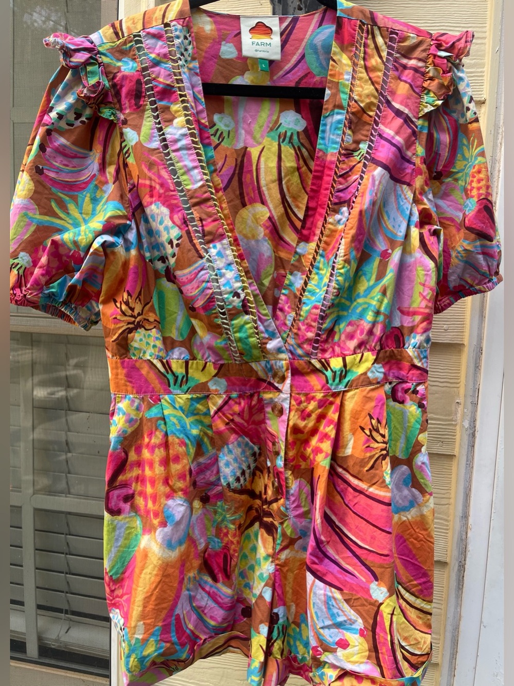 Farm Rio Fruit Salad Romper Size L